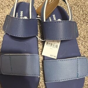 See Kai Run Navy and Light Blue Sandals